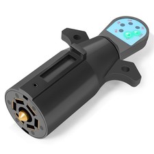 7 Pin Trailer Plug Tester, 7 Way Wiring Tester for RV, Round Trailer Light Te...