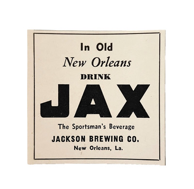 1942 Jax Sportsman's Beverage Advertisement New Orleans Jackson Brewing Company
