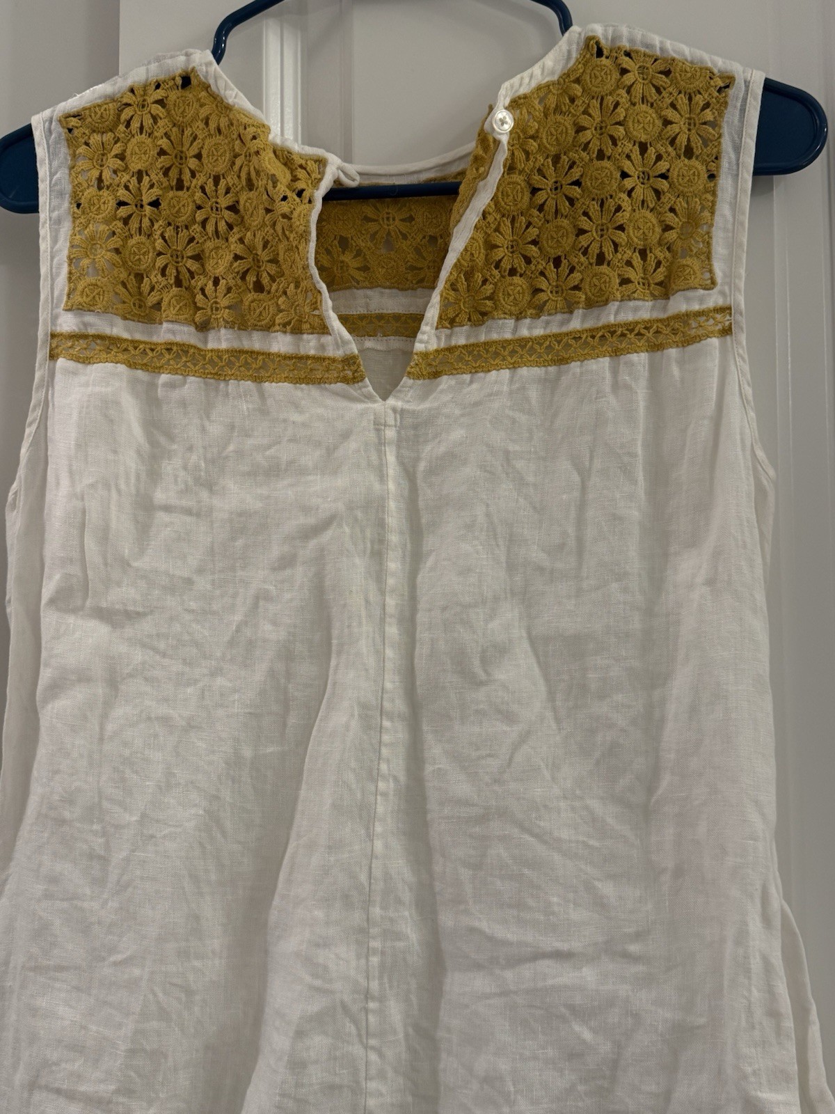 Tory Burch Women's Sleeveless Blouse 100% Linen, Size 10 thumbnail 9