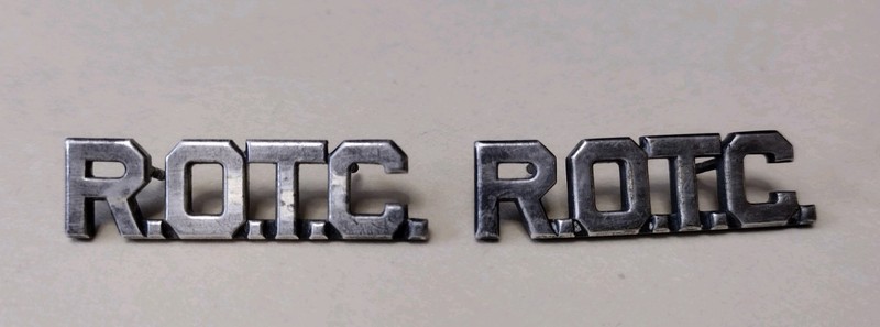 Military R.O.T.C. Pins, Silver Tone, Set of 2