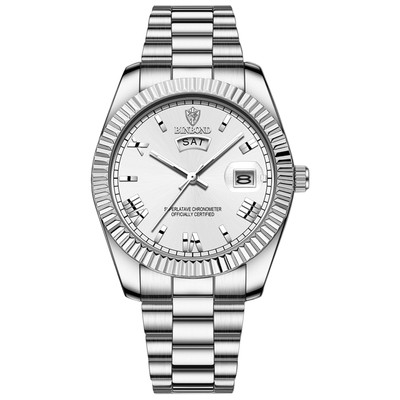 Men's Business Stainless Steel Waterproof Quartz Wrist Watch Luminous With Date