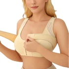 Womens Wireless Back Support Full Coverage Bra Posture Corrector Front Closure