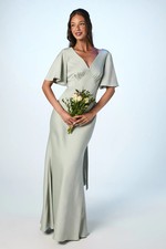 Coast Sage A-Line Dress Womens Bridesmaids Dresses
