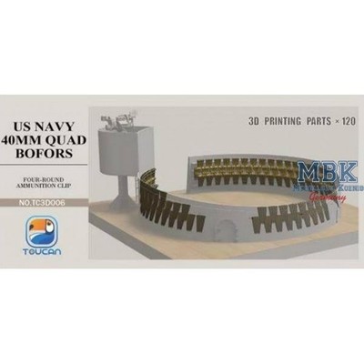TOUCAN TC3D006 US Navy 40mm Quad Bofors Four-Round Ammo Clips