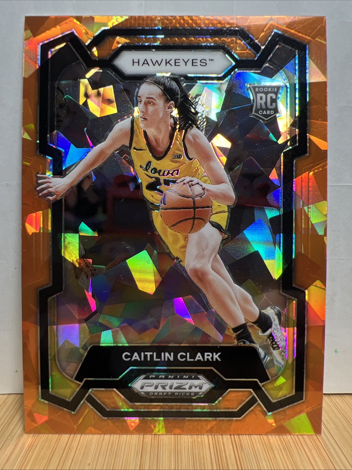 2024 Prizm Draft Caitlin Clark Orange Cracked Ice Rookie Card Rare Rc #57