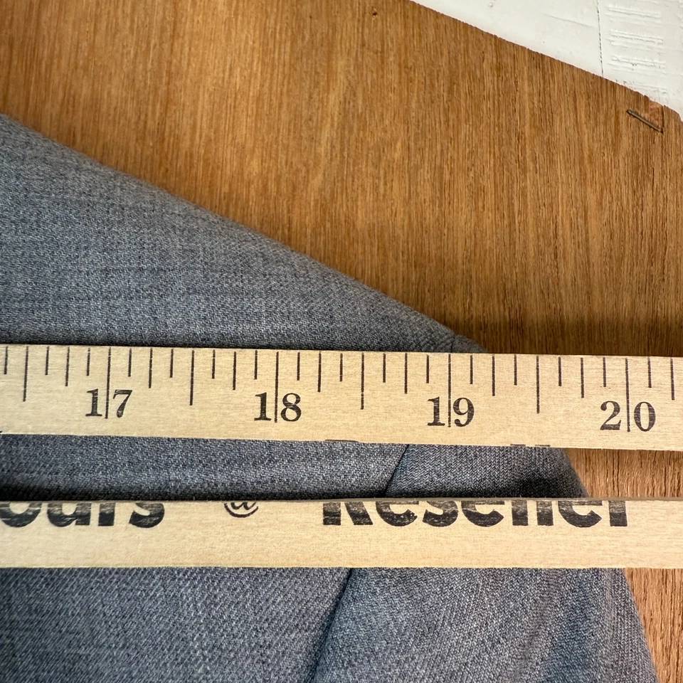 Michael Kors Suit Mens 42L Gray 2 Button 100% Wool Pants 32x32 Flat Front Solid - Image 4 of 4