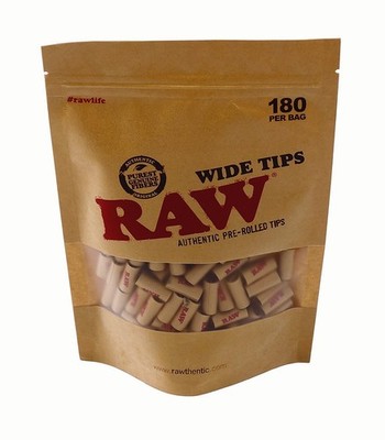 1 Beutel (180 Tips) RAW Wide Tips, vorgerollte Wide-Tips, 180 Stück pro Beutel