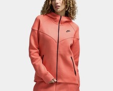 Nike Tech Fleece Women Medium Windrunner Hoodie Picante Red Orange FB8338-814