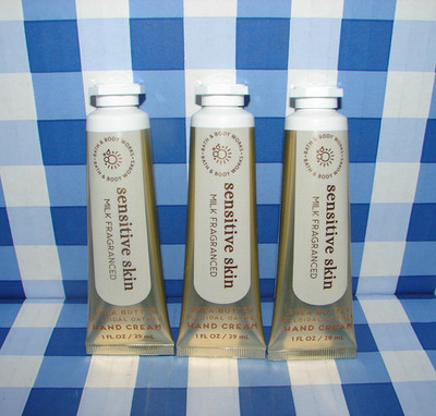 Bath & Body Works SENSITIVE SKIN Milk Fragranced Shea Butter Hand Cream x 3