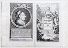 DANIEL CHODOWIECKI Titel u. Portrait Voss Musenalmanach 2 Radierungen 1776 E 175
