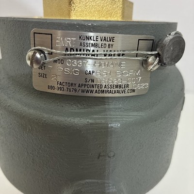 Kunkle 0337-H01ANE 2'' Safety Relief Valve 7 PSIG 651 SCFM Admiral Certified