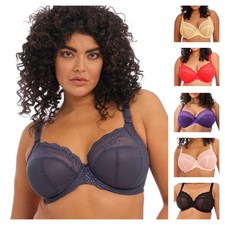 Image of Elomi Charley Bra Underwired Non Padded Semi Sheer Plunge Womens Lingerie 4382