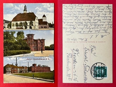 AK FINSTERWALDE 1927 Reichelt Metallschrauben AG, Bahnhof und Rathaus   ( 163822