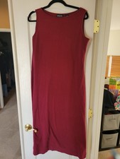 New York & Company Red Sleeveless Knit Maxi Dress Women's Size L Casual