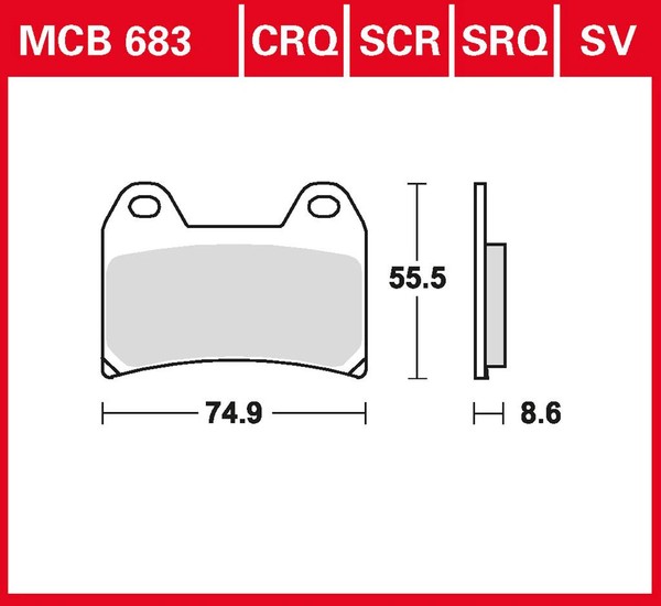 TRW Bremsbelag Hyper Carbon (FüR: Ducati S 800 Sport I.E. Carenata V5 03 Vorne )-image