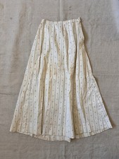 Late 1800s Early 1900s Antique Edwardian Cotton Skirt Indigo Printed Women s XXS