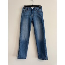 Abercrombie boys Straight Leg Jeans Kids 9/10 Long Blue Medium Wash Stretch
