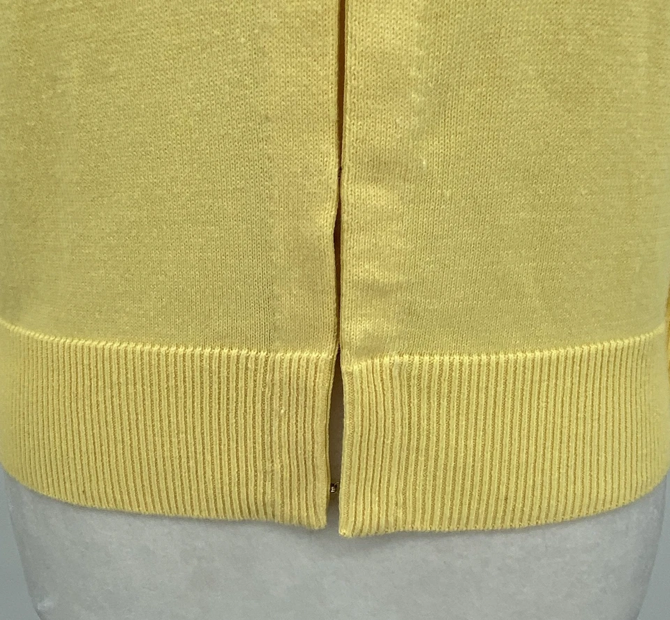 Lilly Pulitzer кардиган свитер женщин маленький желтый 3/4 рукав крюк и глаз изящный - Изображение 3 из 4