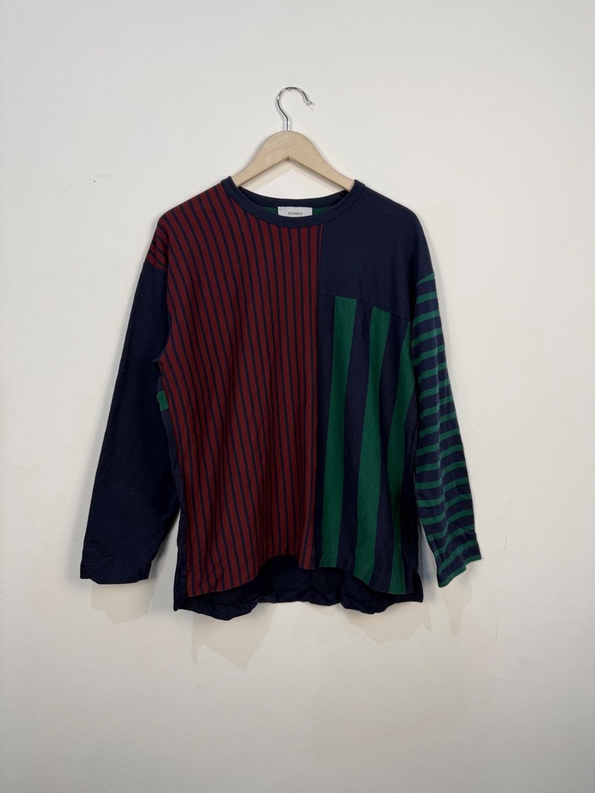 Studious Japanese Patchwork Striped Long Sleeve - image 1