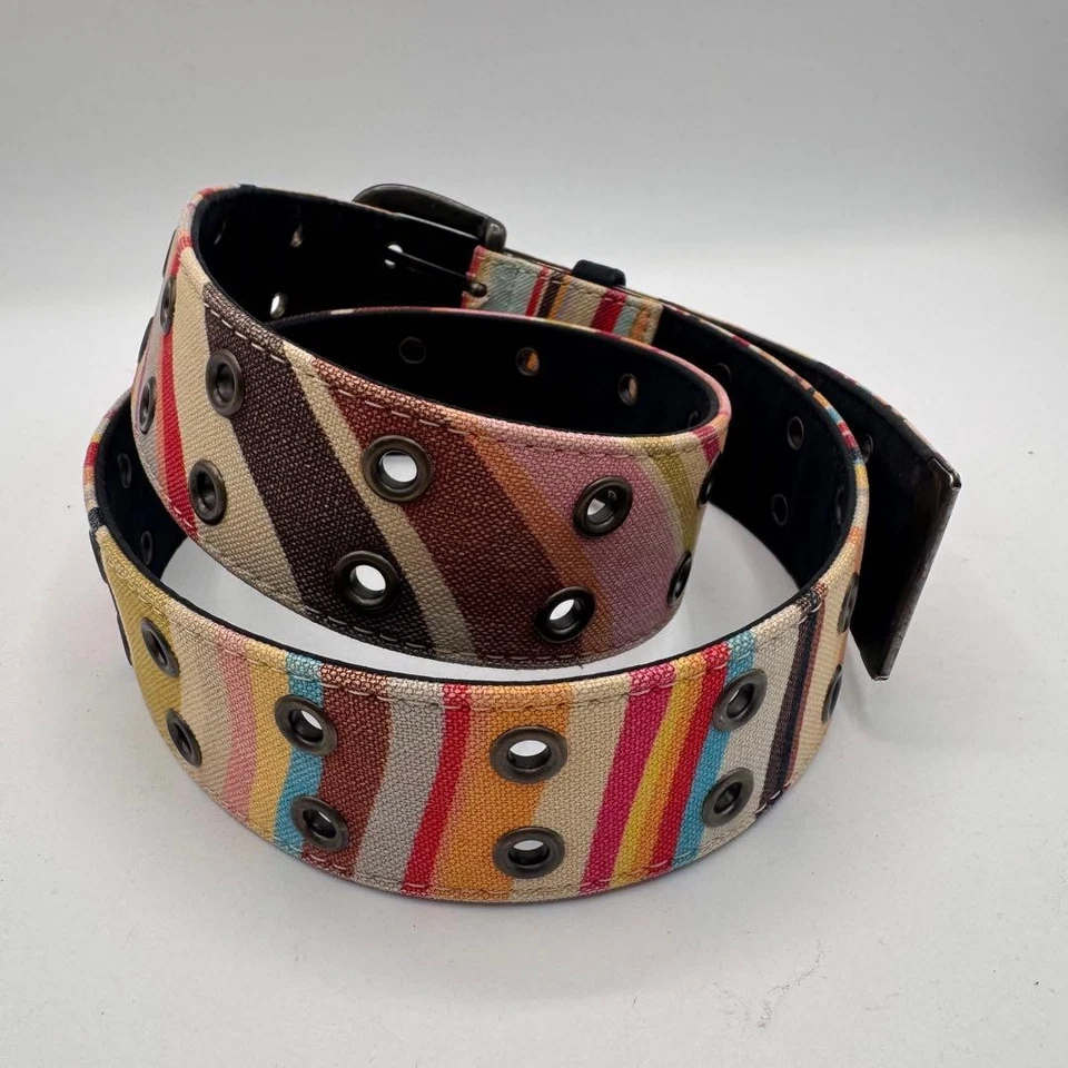 Пояс Paul Smith черный с двойной булавкой многоцветный F/S - Изображение 2 из 4