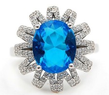 6CT Blue Topaz Topaz 925 Sterling Silver Ring Jewelry Sz 6 IB1-6