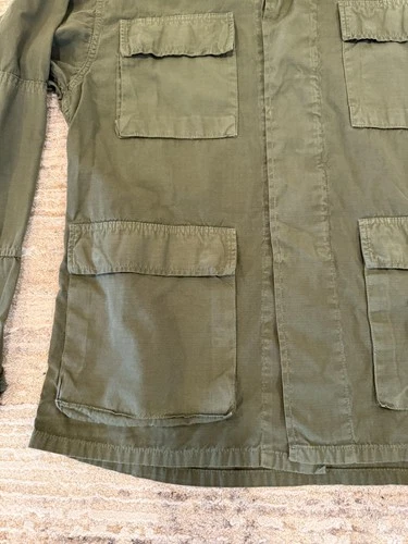 Tellason Jacket Mens Medium Green Cotton Military Field Utility Made In Italy image 11