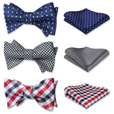 Bow Ties for Men 3pcs Mixed Self-Tie Bow tie and Pocket Square Set Classic Top