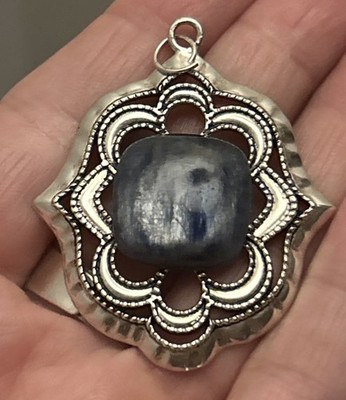 Studio Barse Sterling silver blue kyanite ornate 2  pendant 925