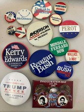 Lot of 16 presidential campaign buttons--vintage to modern --1950s to 2020