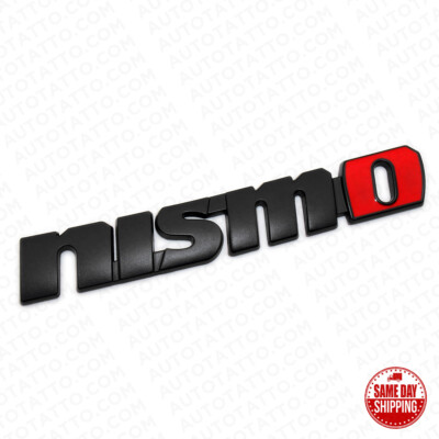 Nismo Racing Sport Black Trunk Lid Rear Emblem Logo 3D Badge Decorate Black Red