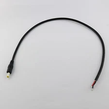 1x DC Tip Power 5.5mm x 2.1mm Male Plug Connector Straight with Cord Cable 1.5FT