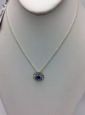 $65 Carolee  something thing blue floral  Pendant Necklace C3