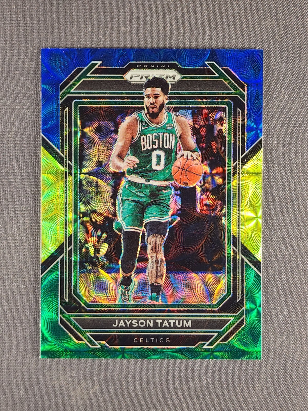 2022-23 Panini Prizm #17 Jayson Tatum Blue Yellow Green Choice Prizm