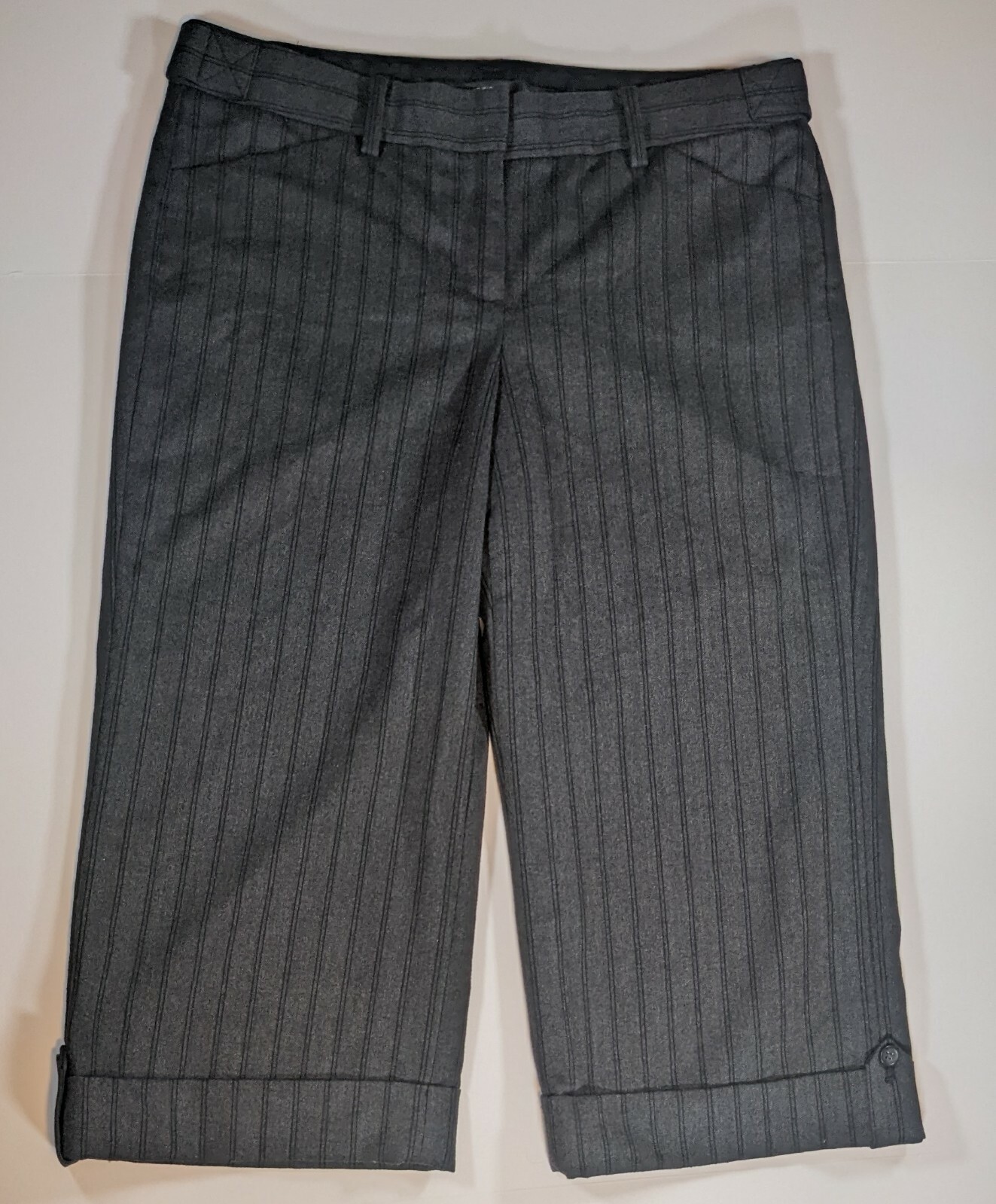 Express Design Studio Gray Editor Cropped Pinstri… - image 6