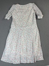Vintage Dress womens large XL pleated lined  housedress muumuu floral