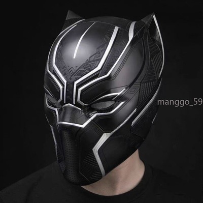 IN US! Full Face Black Panther Mask Touch Eye Light 1:1 Wearable Helmet Props