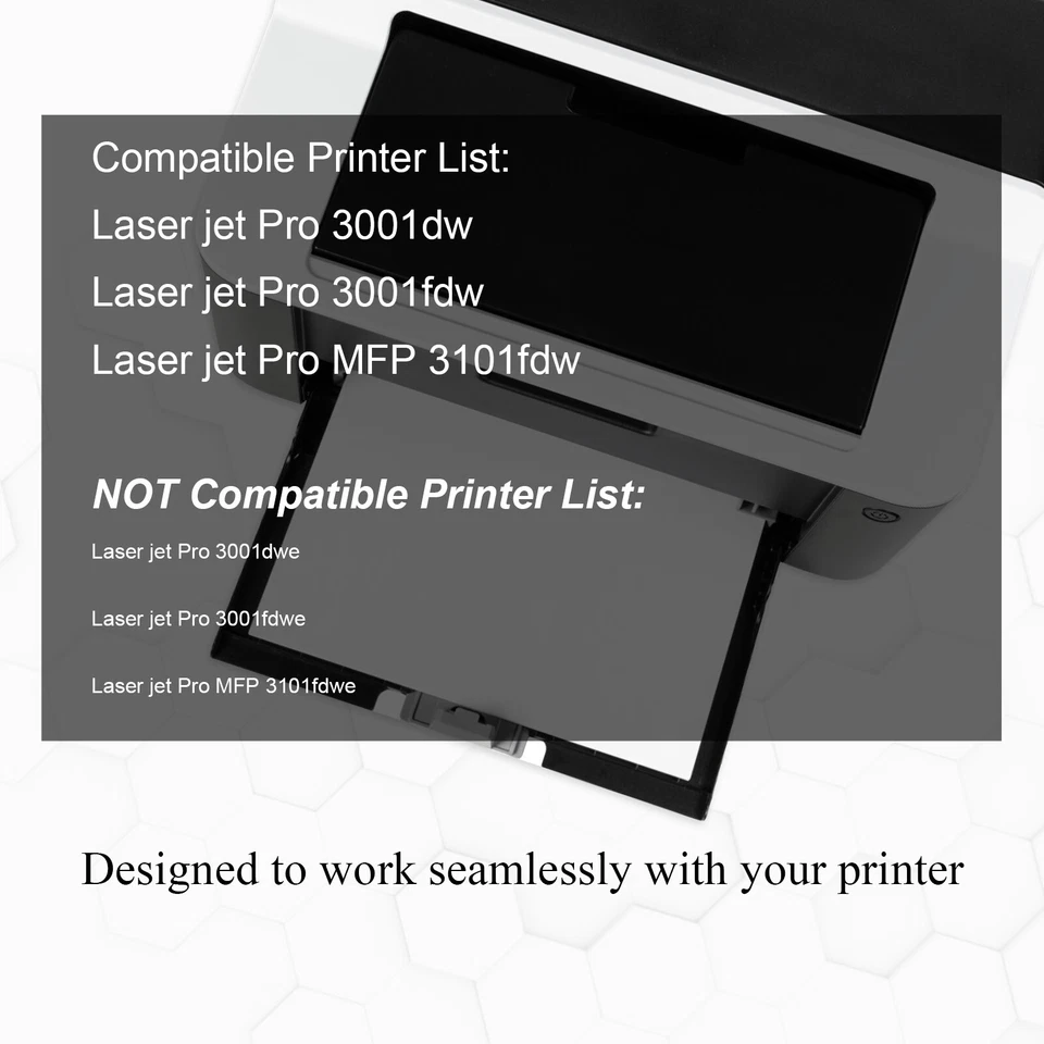 4PK W1380A Toner Cartridge with Chip Fit for HP LaserJet Pro 3001dw MFP 3101fdw - Image 2 of 4