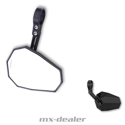 HIGHSIDER Stealth-X5 Lenkerendenspiegel Rückkspiegel Kurz Racing Stück ABE