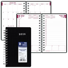 2026 Brownline CB634V.BLK Duraflex Daily Planner Appointment Book, 8 x 5"
