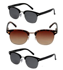 "The Executive" 3 Pair of Classic Unisex Semi-Rimless Bifocal Reading Sunglasses