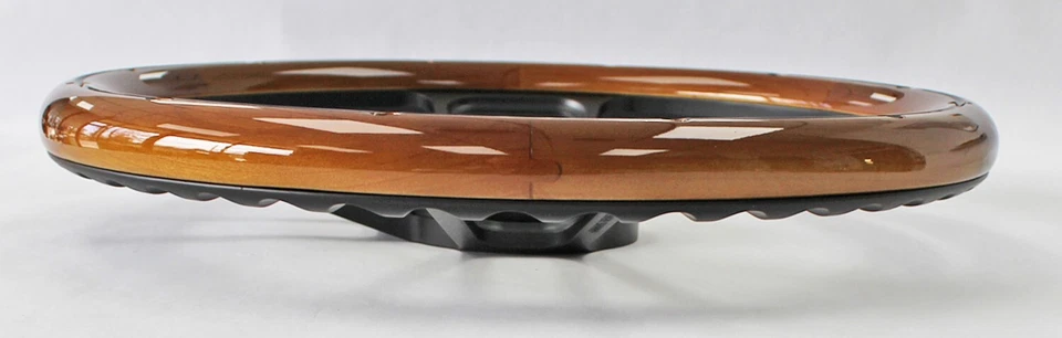 Volante Bronco F100 F150 F250 F350 14" madera de caoba sobre radios negros Foto 3 de 4