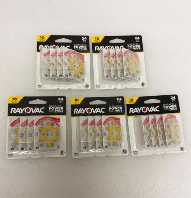Rayovac Size 10 Hearing Aid Batteries 120 Count Zinc air