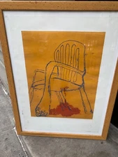 LESLIE SMITH 111-BLUE CHAIR INTAGLIO ETCHING 2009 African American Sold At Swann