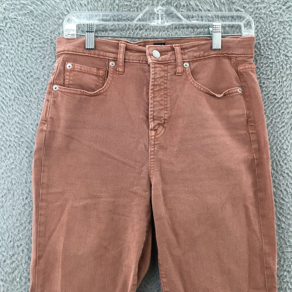 Pantalones de mezclilla Gap True ajustados para mujer 27 altos rosa mezcla de algodón tiro alto 5 bolsillos cremallera mosca Foto 2 de 4