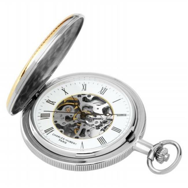 Charles-Hubert- Paris 3859 Two-Tone Mechanical Pocket Watch Wyprzedaż limitowana, bardzo popularna