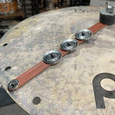 Barkby Drum Company Leather Tambo Strap Tan Hi Hat Drum Tambourine