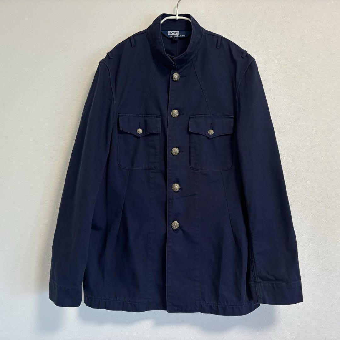Rare 90s Ralph Lauren Change Button Napoleon Officer Euro Navy