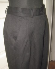 LIZ CLAIBORNE Black Pleated Lined WOOL Trouser Pants Slacks 8 LAST TIME