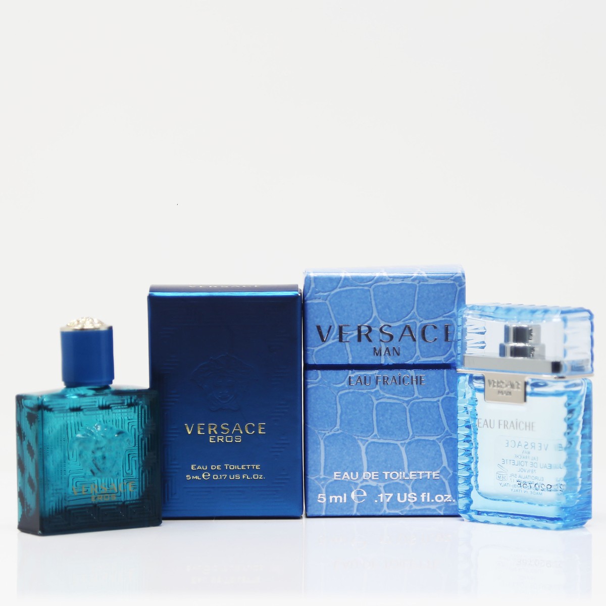 2PK Versace Eros Men & Eau Fraiche Eau de Toilette Miniature Spray