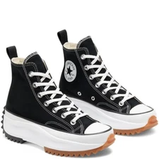 Converse Run Star Hike Hi 'Black' Canvas Platform Unisex Sneakers 166800C NEW